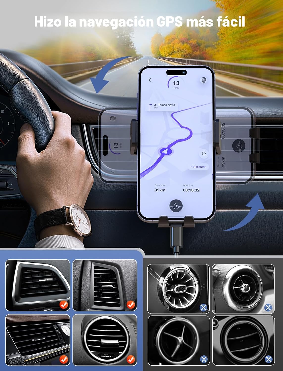 Auto Clamping Car Charger  شاحن سيارة لاسلكي بقفل تلقائي