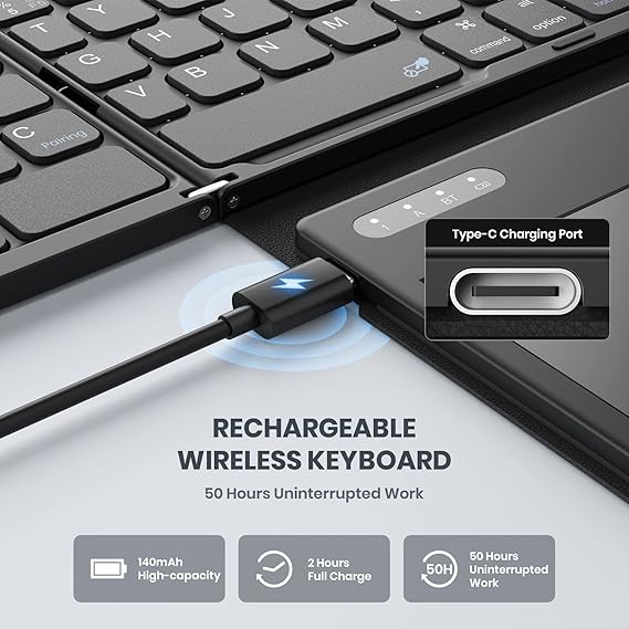 Foldable Bluetooth Keyboard لوحة مفاتيح بلوتوث قابلة للطي